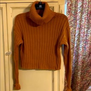 Cowl neck cropped sweater